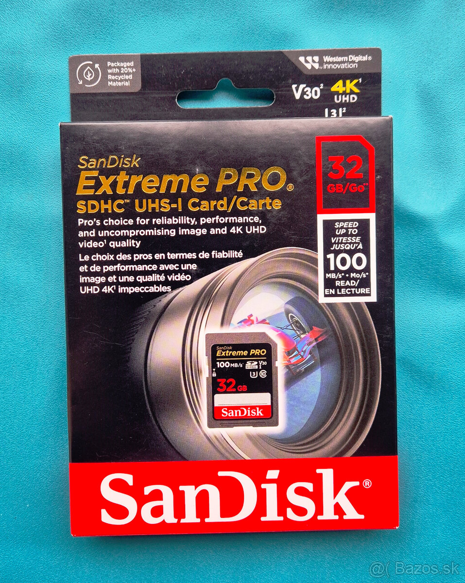 Neorzbalená SanDisk SDHC 32GB Extreme PRO 100/90MB/