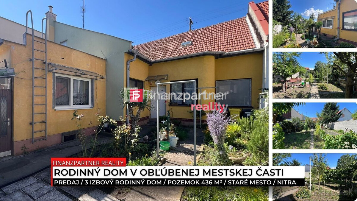 Rodinný dom s pozemkom 436 m², Staré Mesto, Nitra