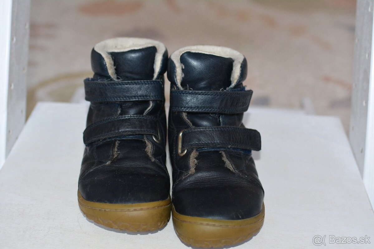 Lurchi Nik Nappa Navy zimné barefoot topánky č.31