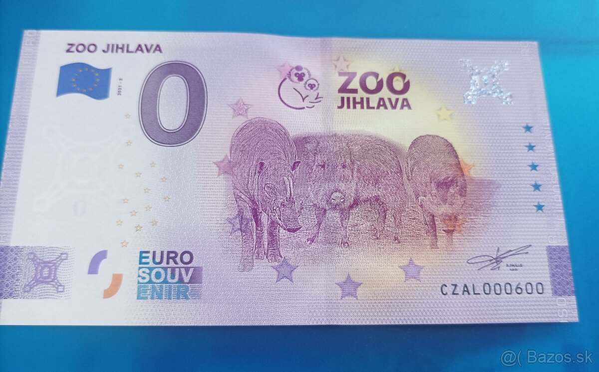 0 euro souvenír Zoo Jihlava rok 2021 číslo 600