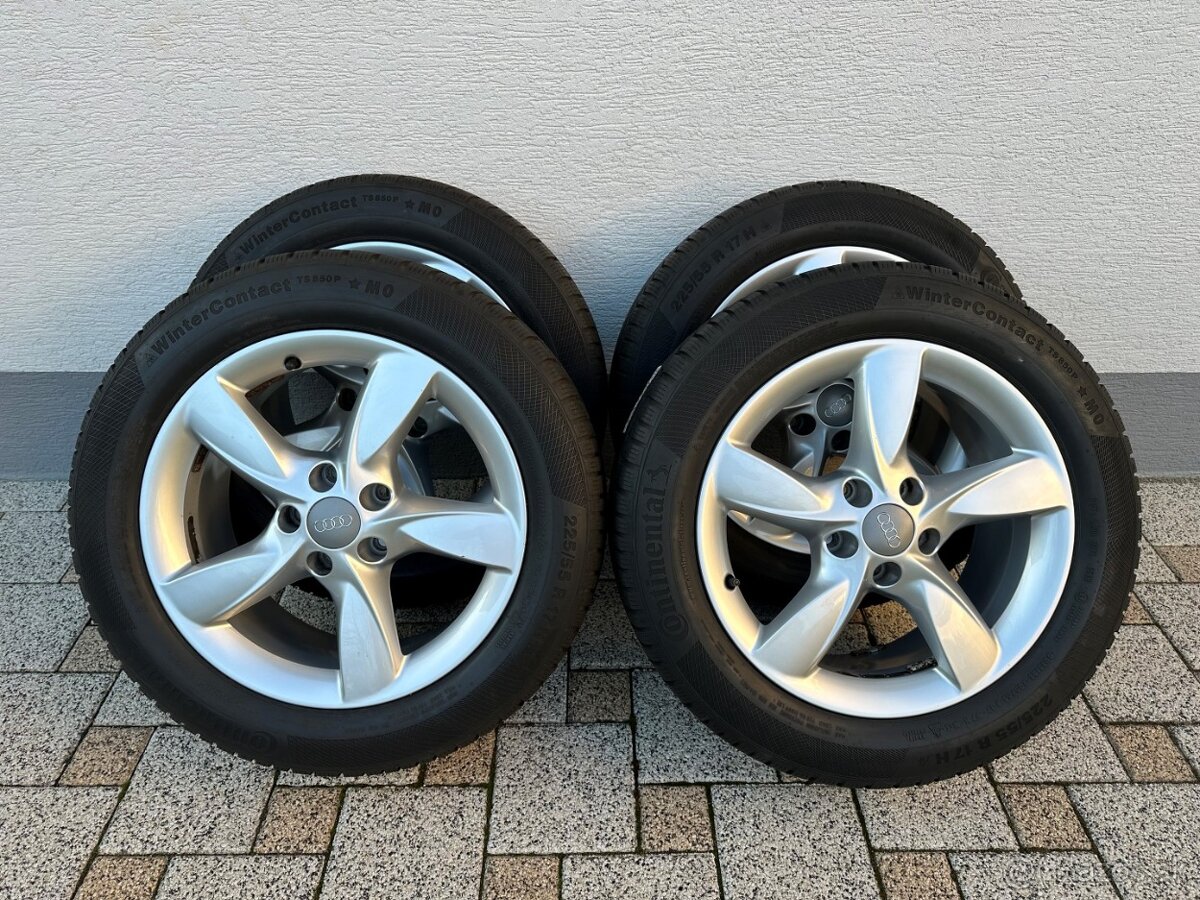 Hliníkové disky orig. Audi 5x112 R17 + Zimné pneumatiky