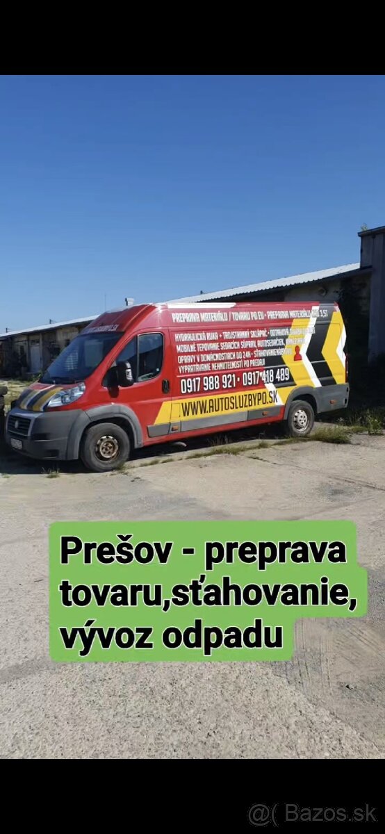 Preprava tovaru,sťahovanie nábytku,vývoz odpadu