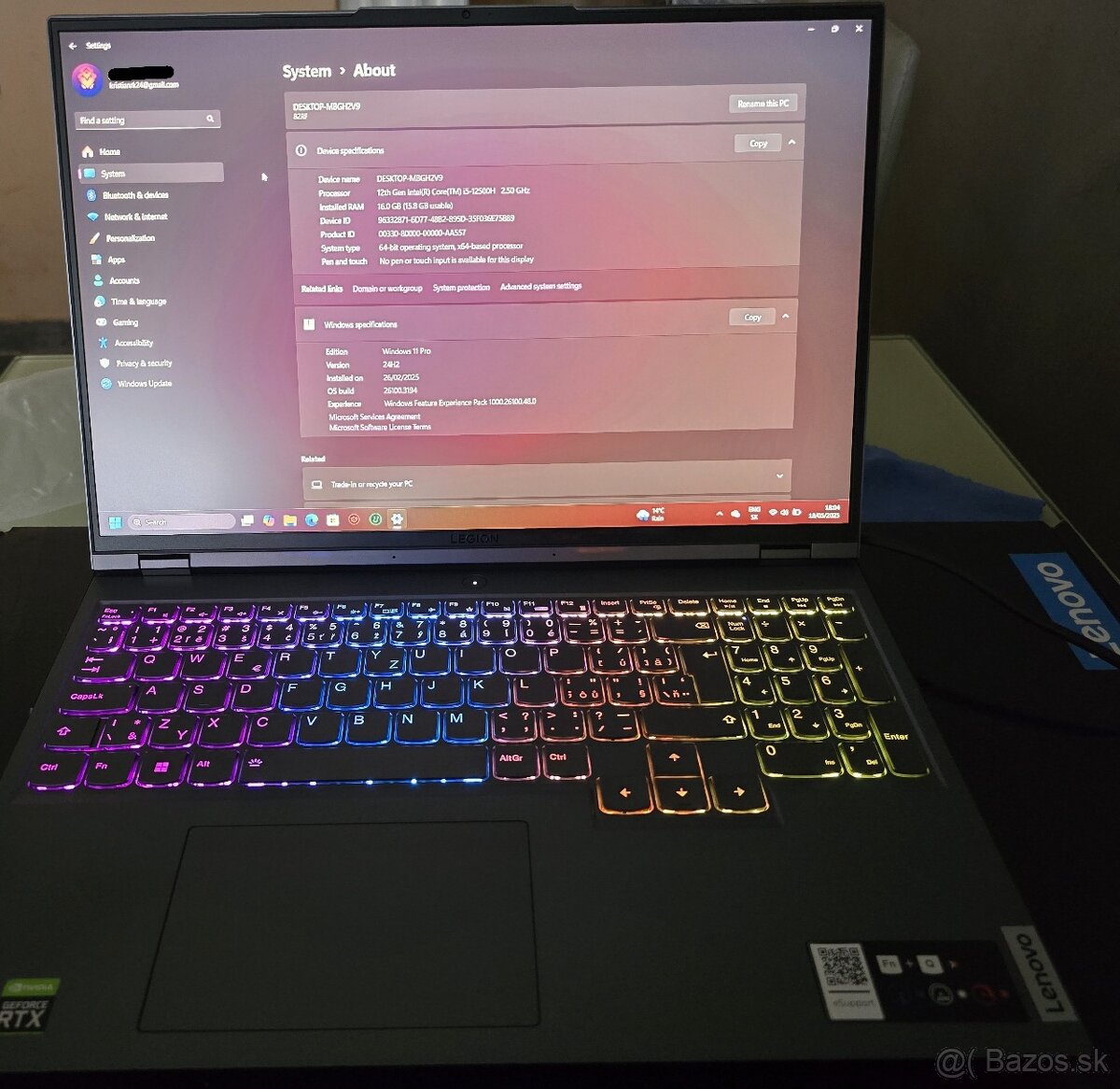 Lenovo Legion 5 Pro 16IAH7H