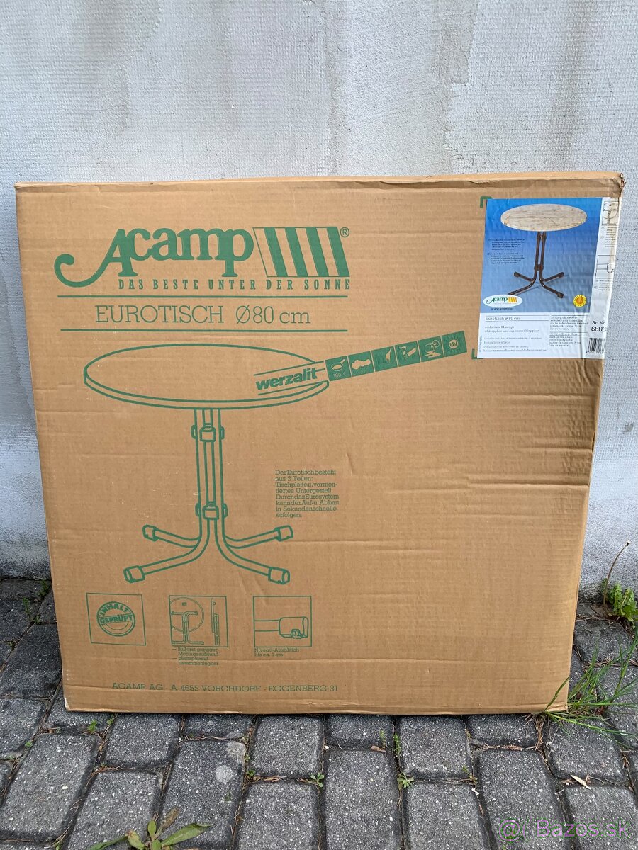 Okrúhly skladací záhradný stôl, 80 cm