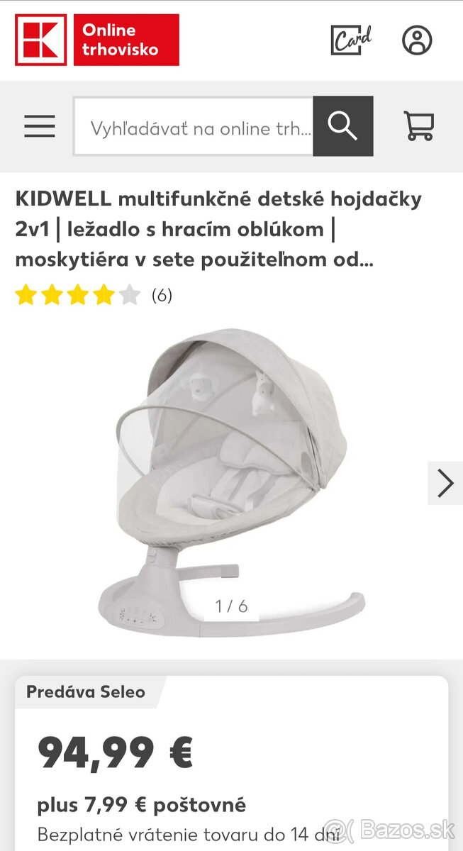 🍼 KIDWELL detská hojdačka 2v1 – ako nová