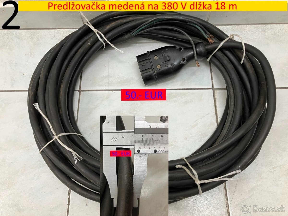 Predlžovačka medená na 380 V