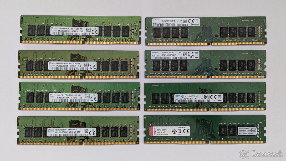 Predám DDR4 RAM do PC, rôzne modely.