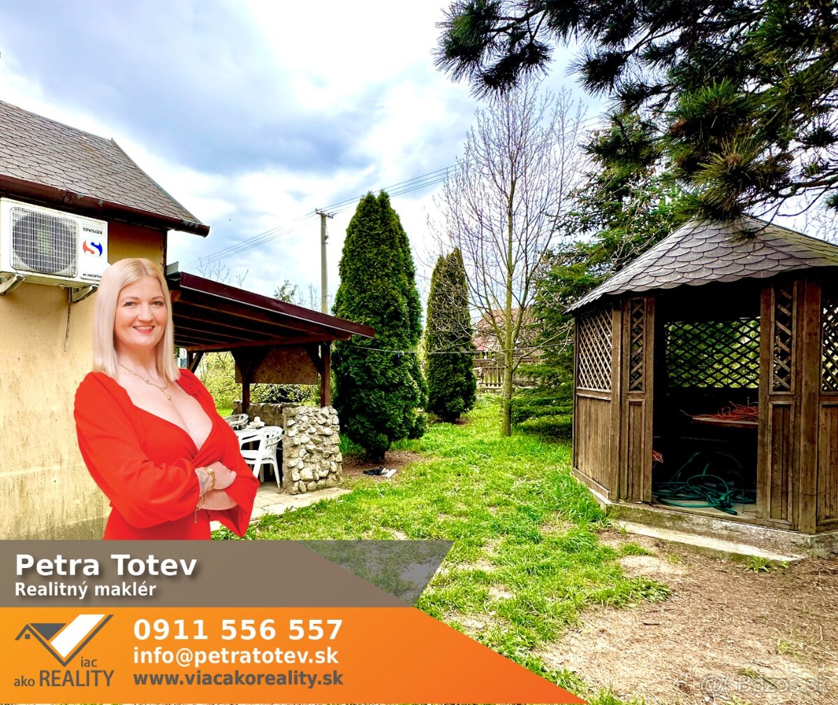 Zľava Chata so záhradou Hájky, výmena