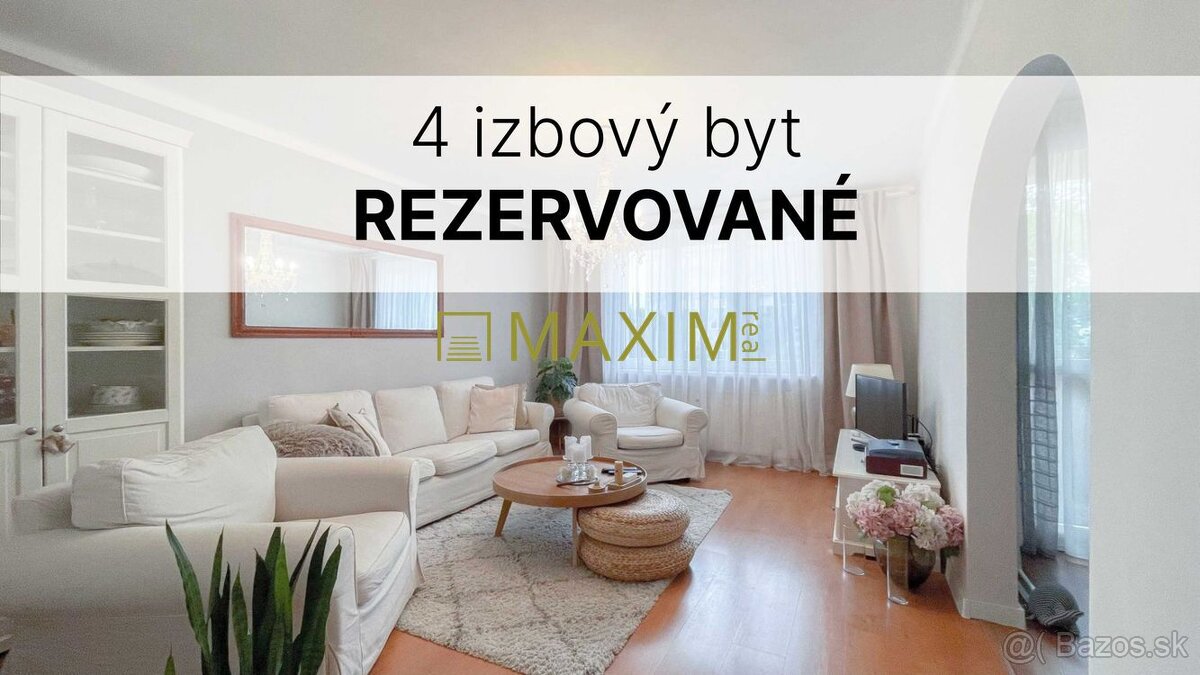 REZERVOVANÉ 4-izbový byt, 2. posch. + pivnica, rekonštrukcia