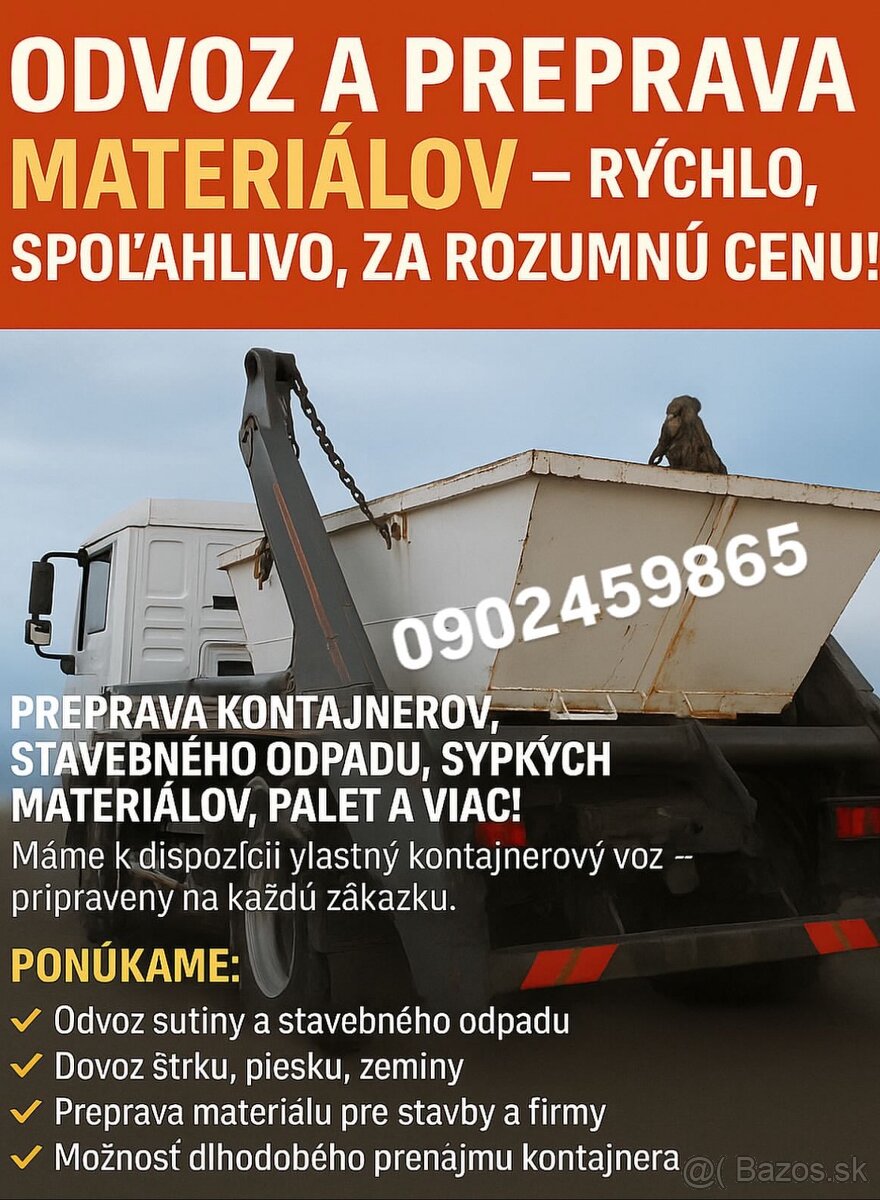 ODVOZ A PREPRAVA MATERIÁLOV – RÝCHLO, SPOĽAHLIVO A ZA ROZUMN