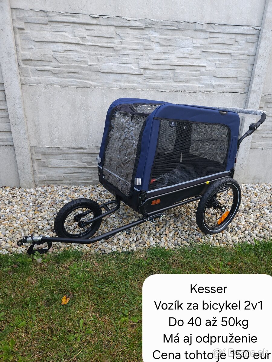 Viaceré vozíky za bicykel pre psy Pawhut a Kesser