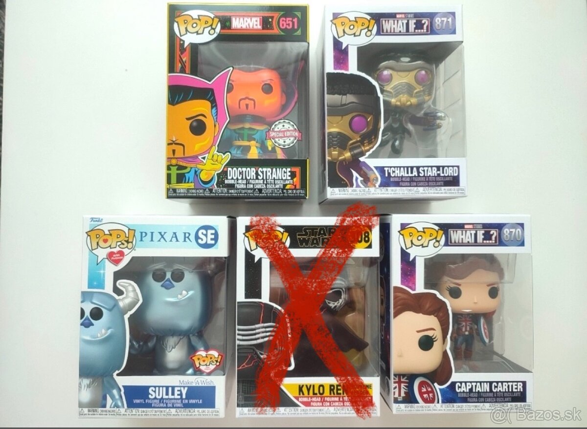 Dr Strange, Star Lord, Kylo Ren, Captain Carter, Sulley