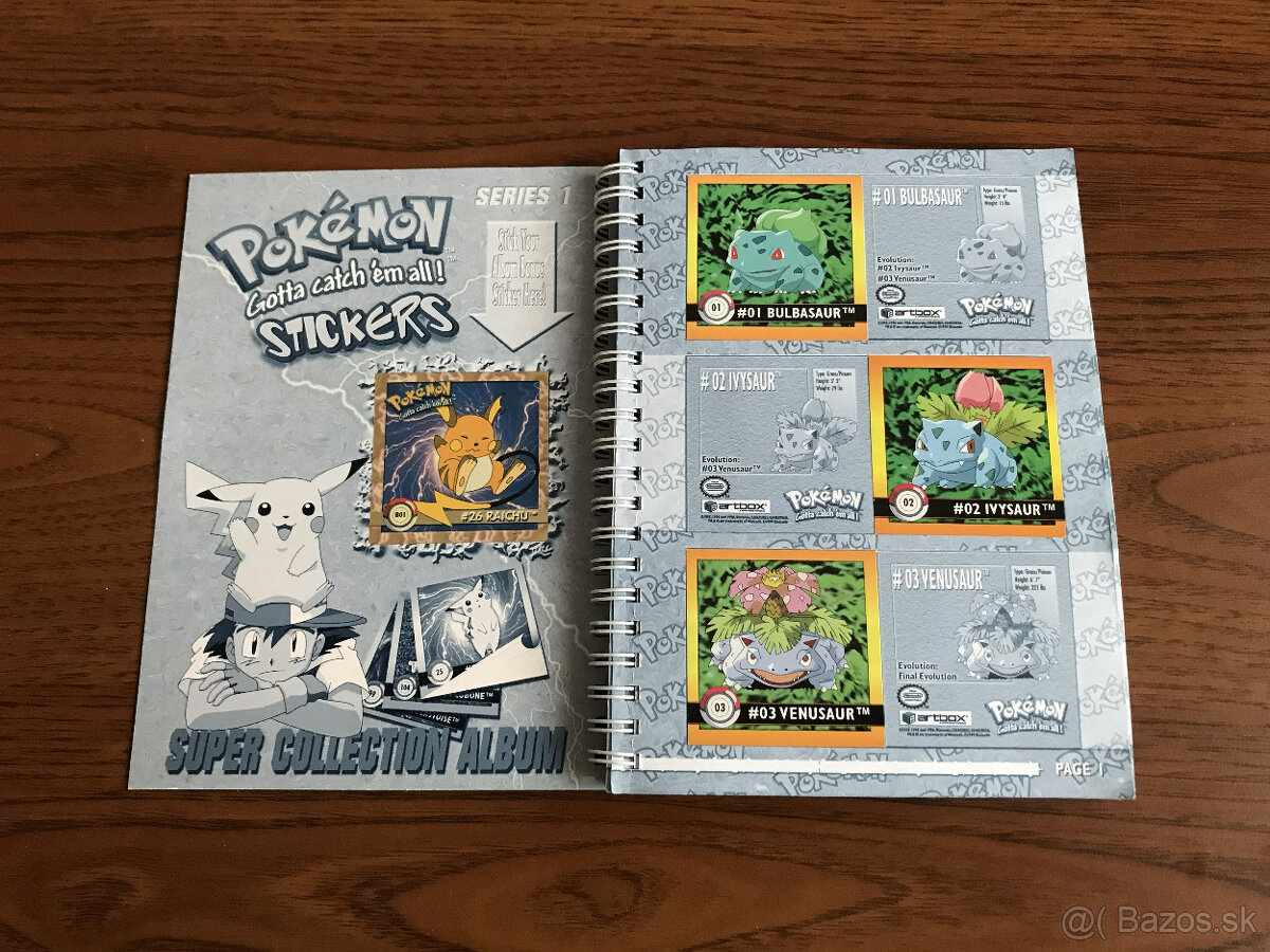 Kompletný album - Pokémon artbox 1999 1. séria