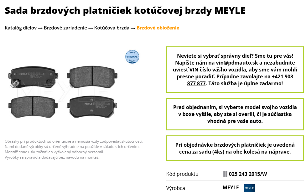 MEYLE - brzdove dosticky