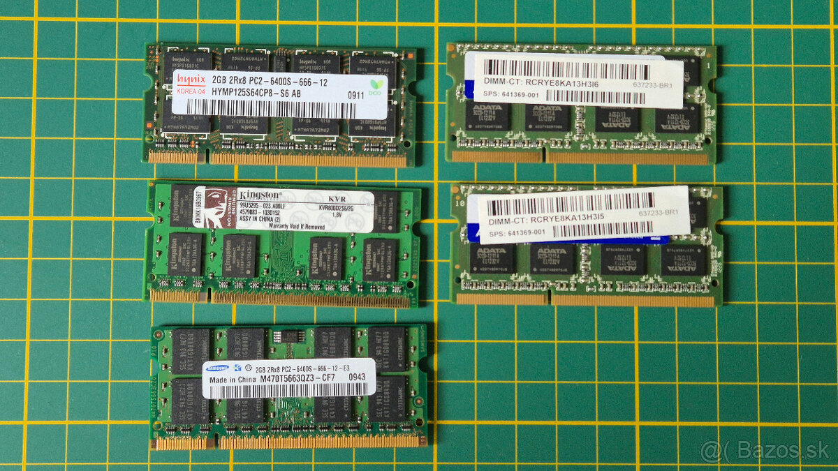 SODIMM 2x4GB DDR3L, 3x2GB DDR2 RAM pre notebook