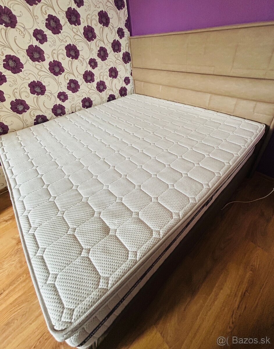 BOXSPRING Luxusná manželská posteľ: 200 cm x 200 cm,
