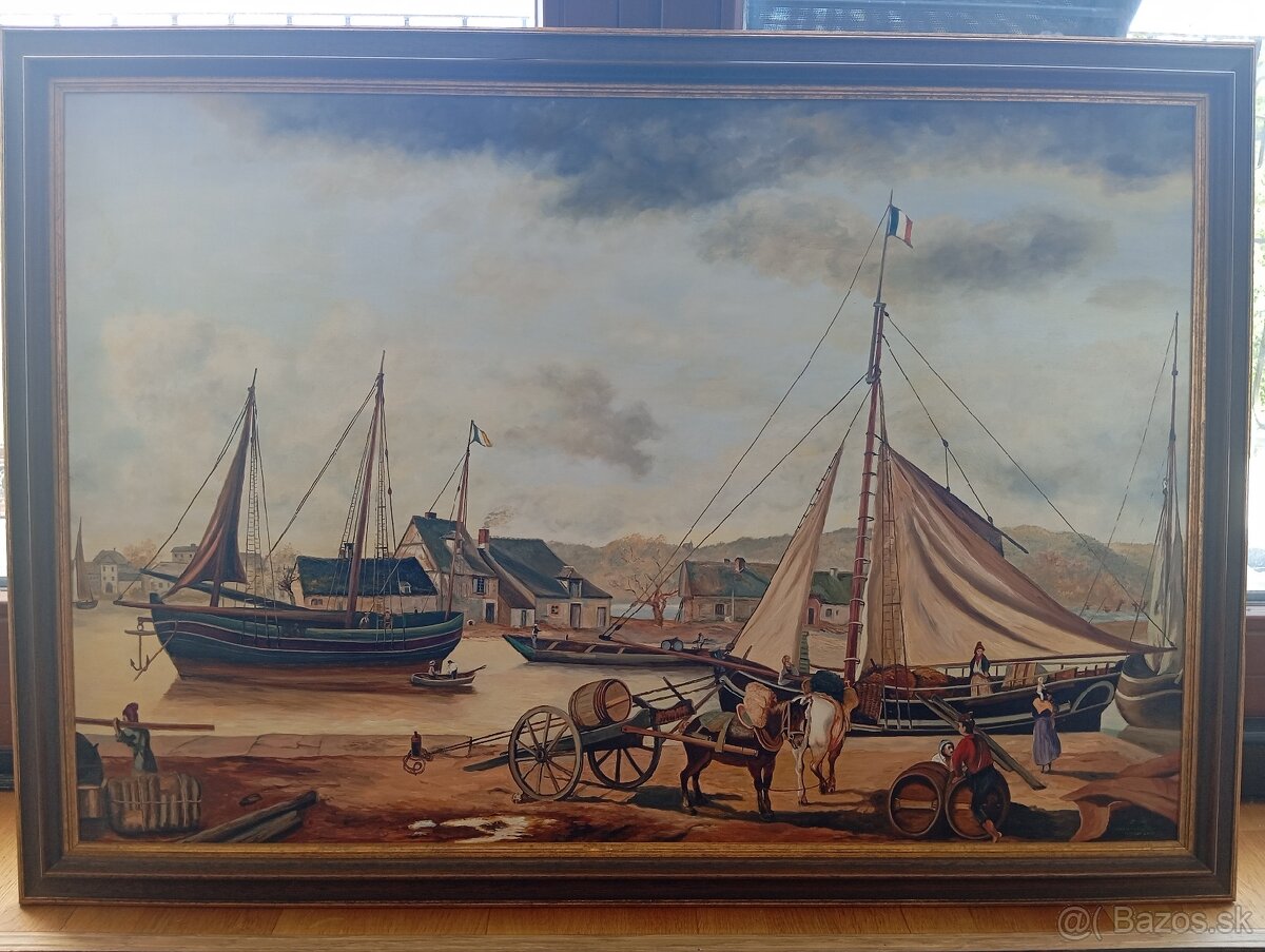 Obrovský krásny maľovaný obraz 120 x 84 cm