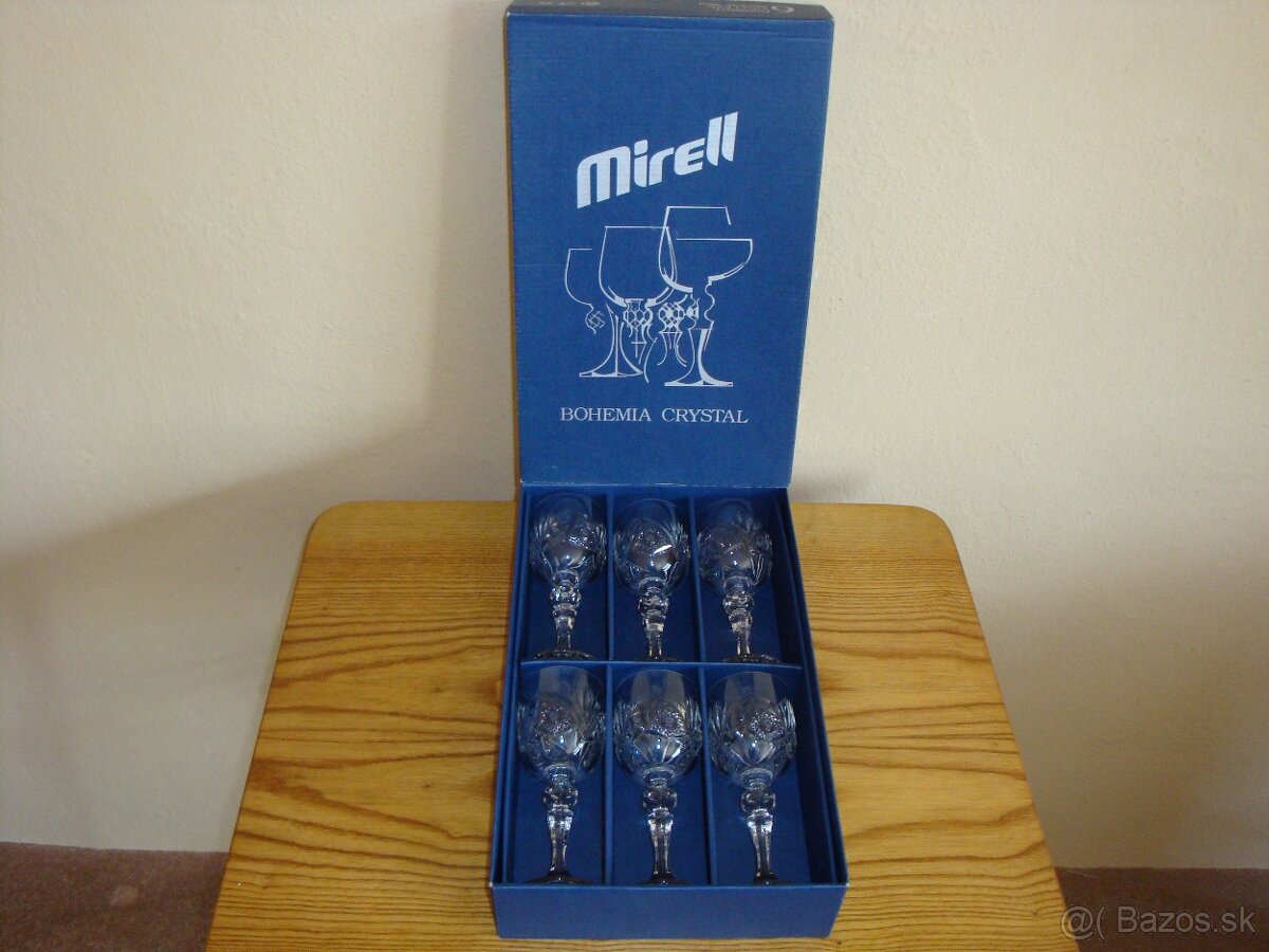 Luxusné krištálové poháre MIRELL v dóze zn. BOHEMIA CRYSTAL