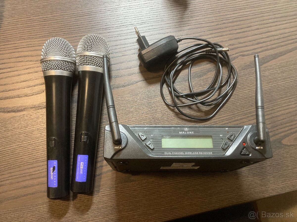 Bezdrôtový dvojmikrofón - sada Malone B4R-UHF-450-Duo1