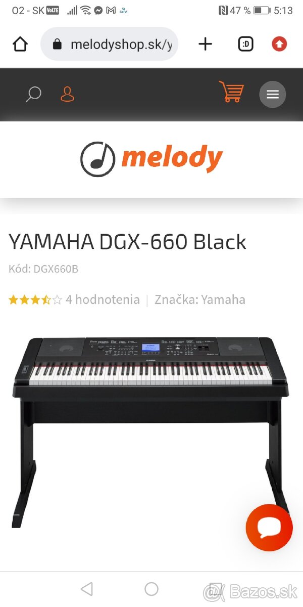 Piano, klavír yamaha dgx 660