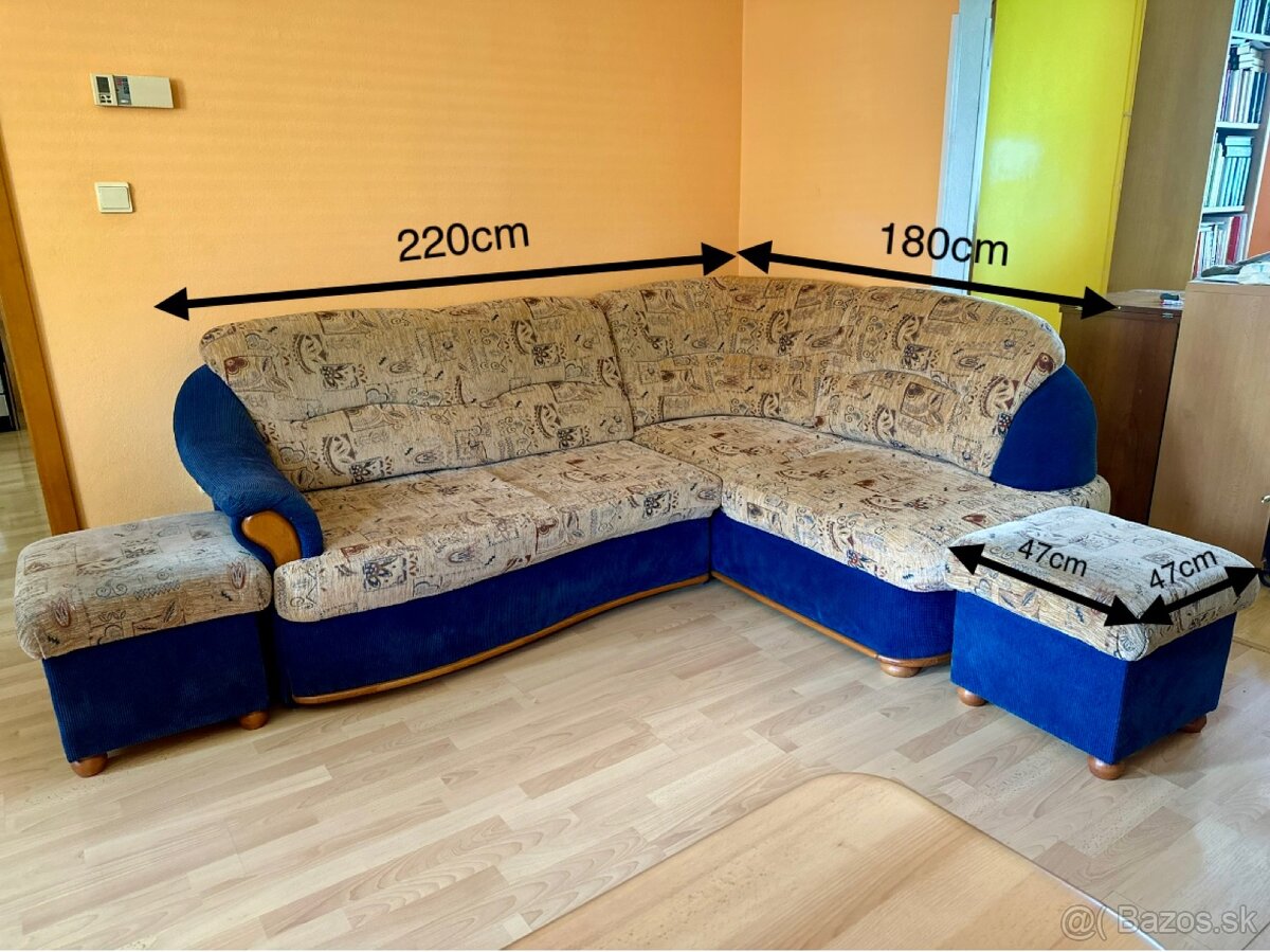Rozkladací gauč L pravý
