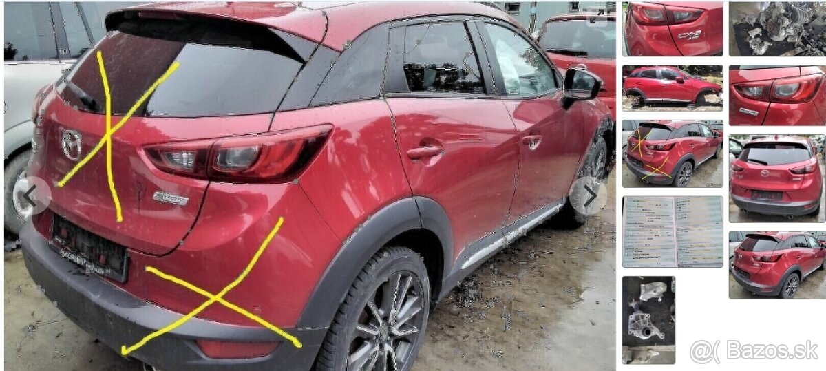 Mazda CX-3 2.0 AWD 2015 4x4 predám DVERE, MOTOR PE, PREVODOV