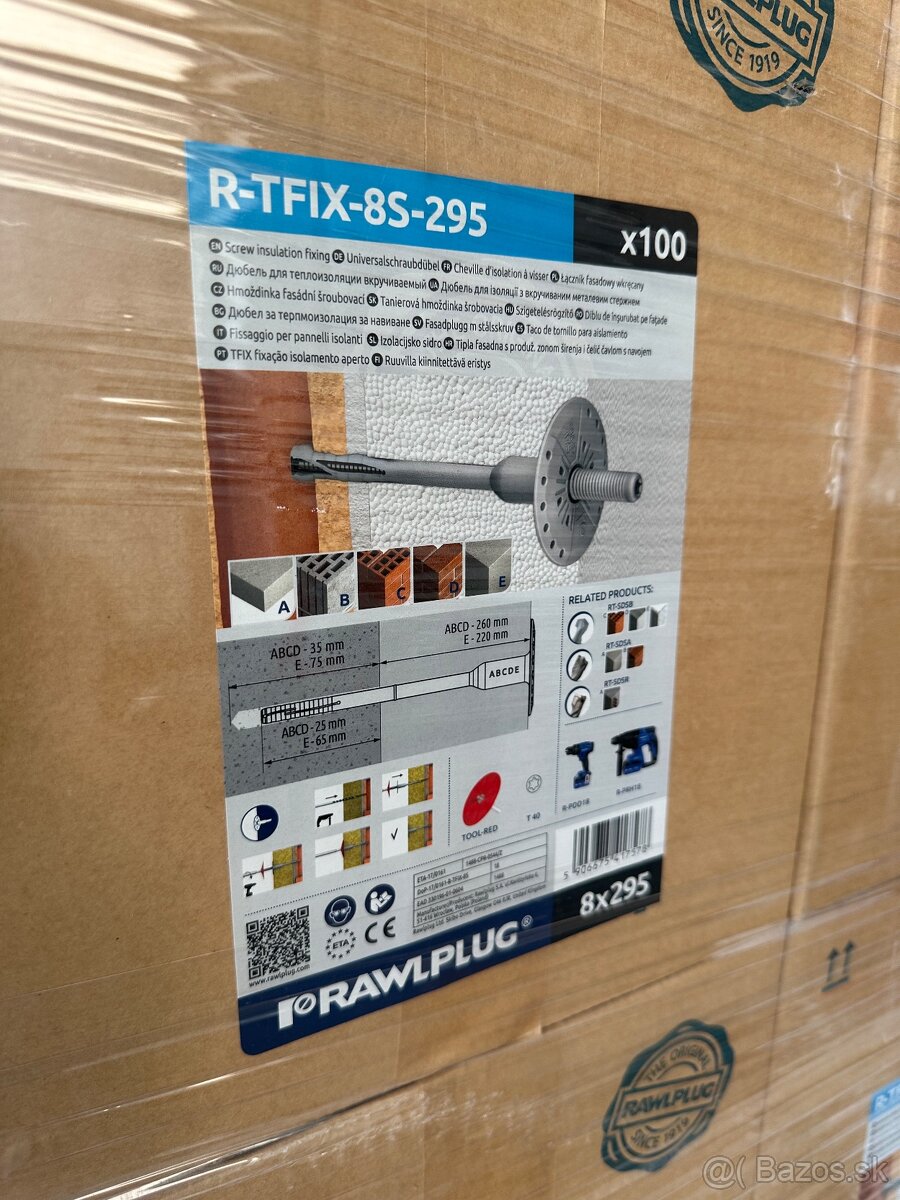 Kolíčky a zátky na polystyrén a vlnu