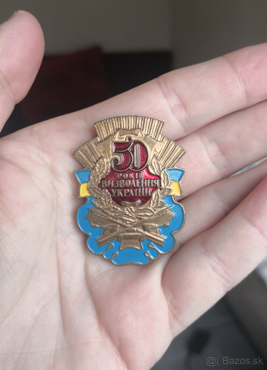 Odznak 50 rokov oslobodenia Ukrajiny originál