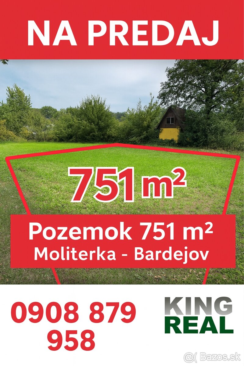 751 m2, Moliterka - Bardejov