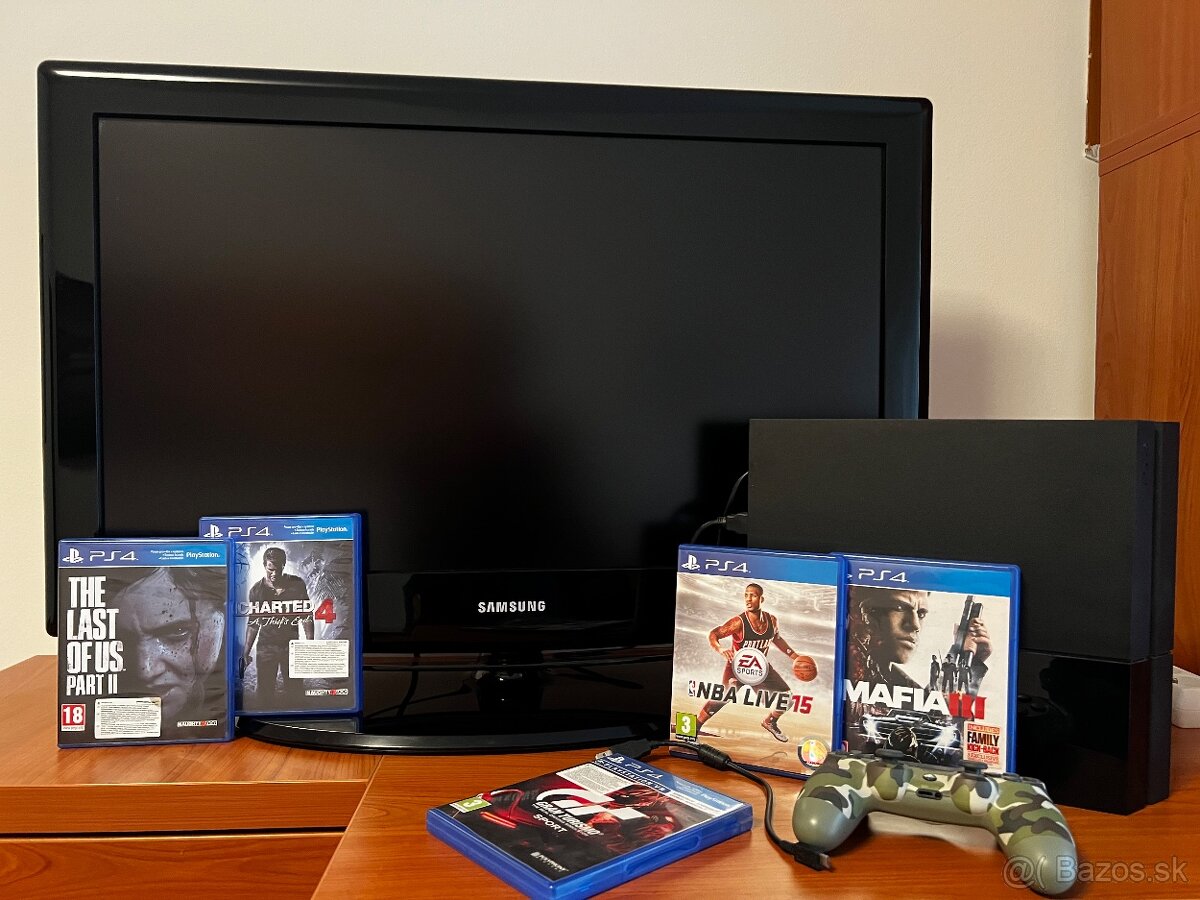 PLAYSTATION PS4 a TELEVIZOR SAMSUNG A 4 HRY