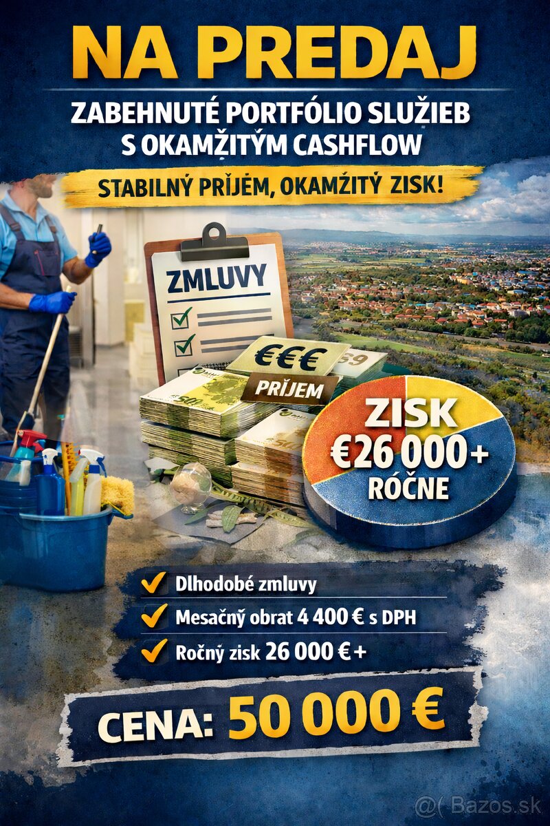 Predam portfólio zákaziek na upratovanie