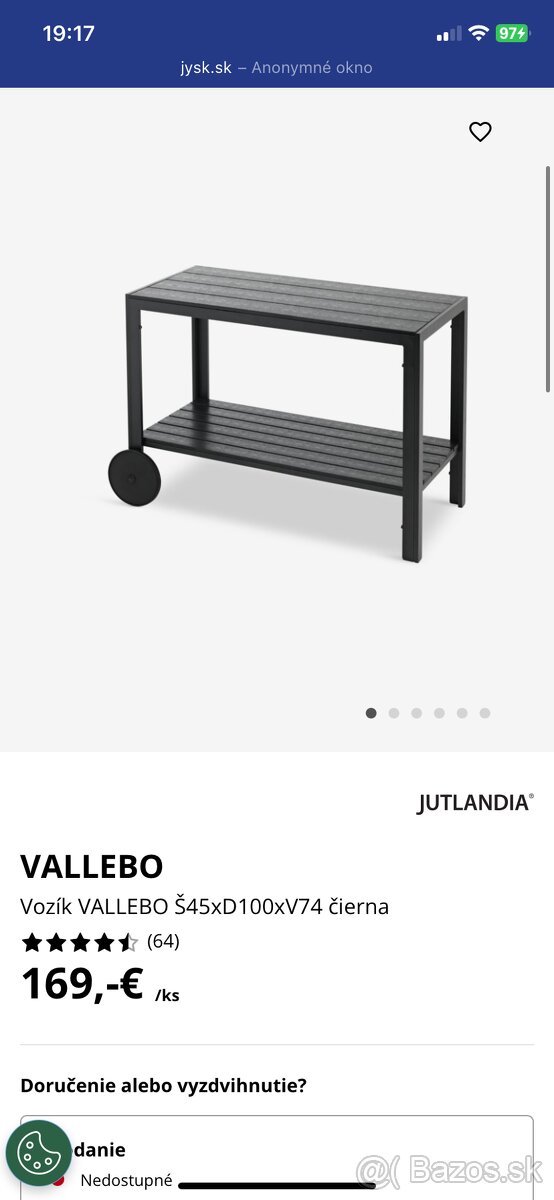Zn. Jutlandia Vallebo z jysk odkladaci stolik