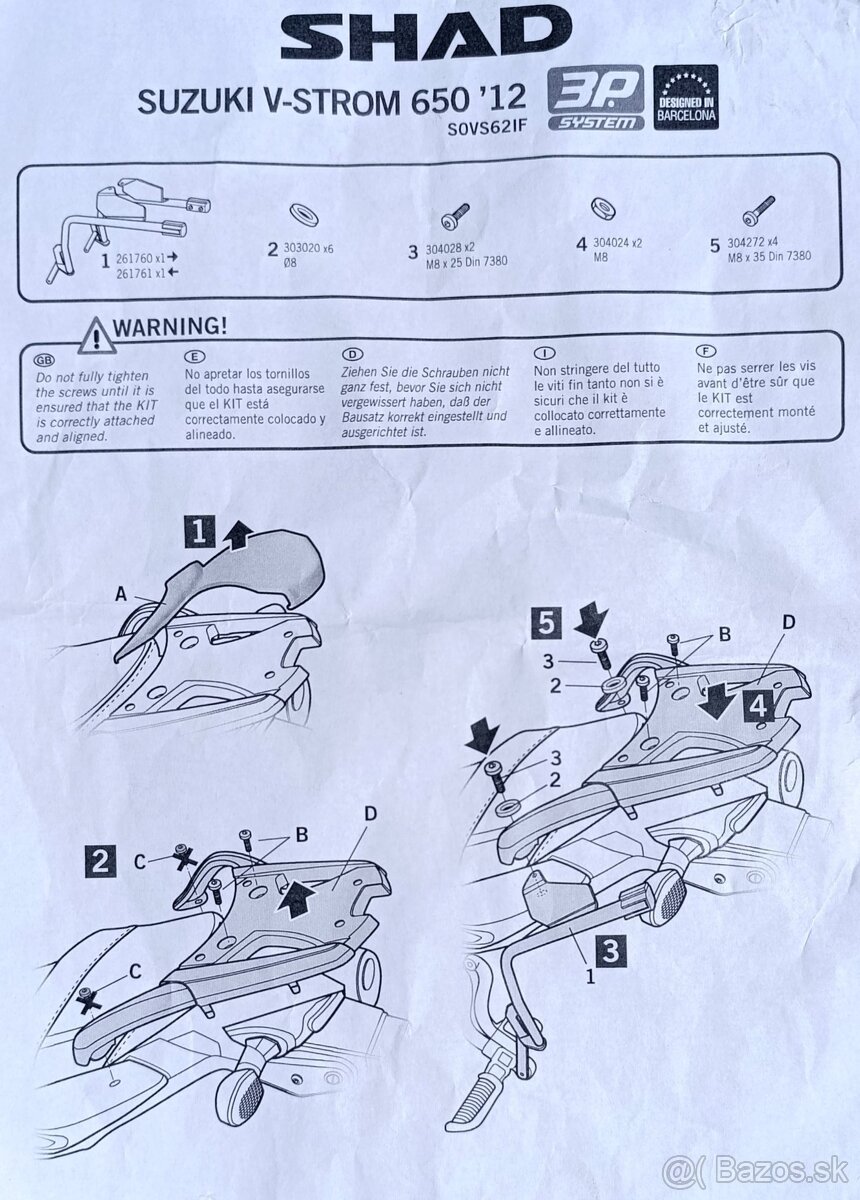 SHAD nosiče bočných kufrov