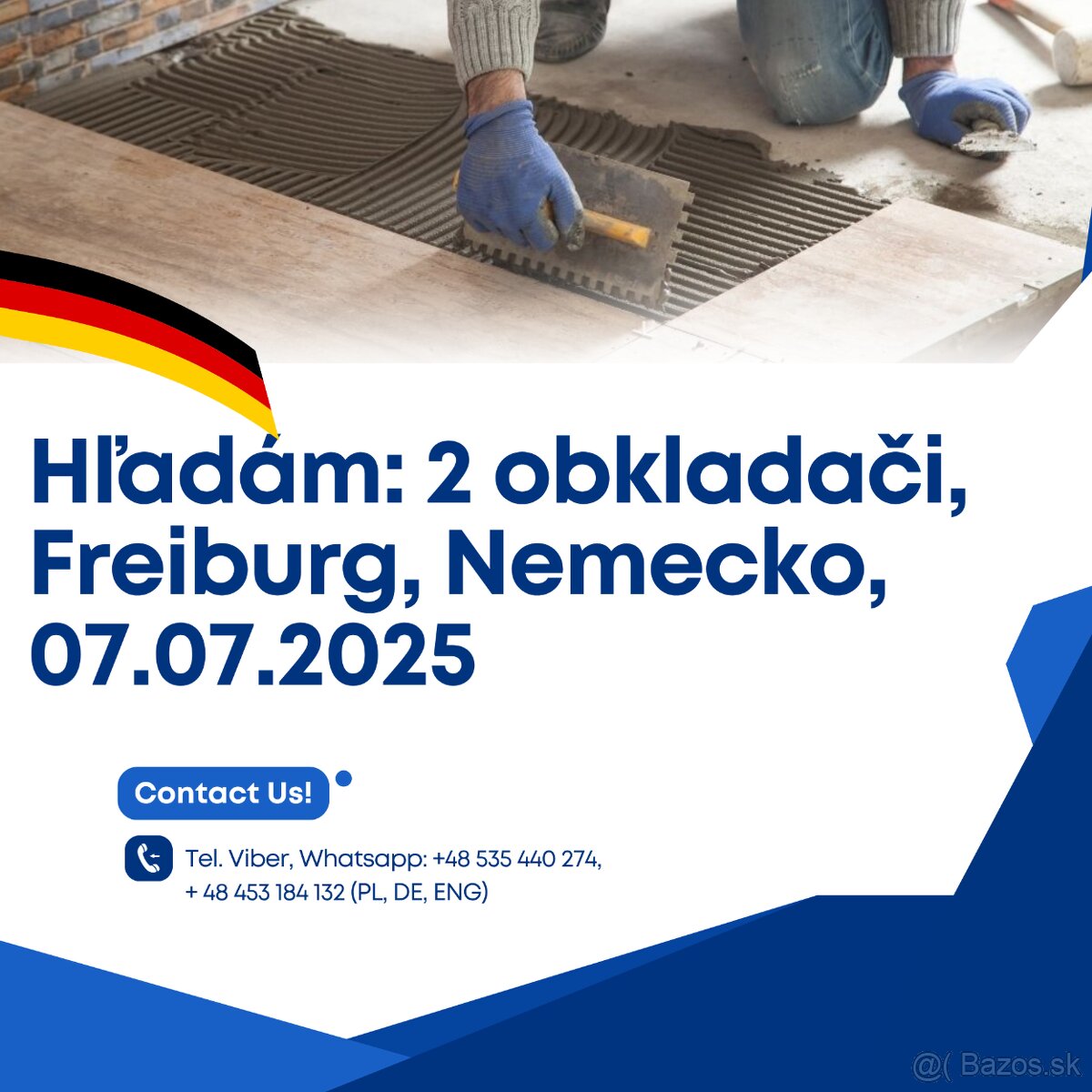 Hľadáme: 2 obkladači, Freiburg, 01.07.2025