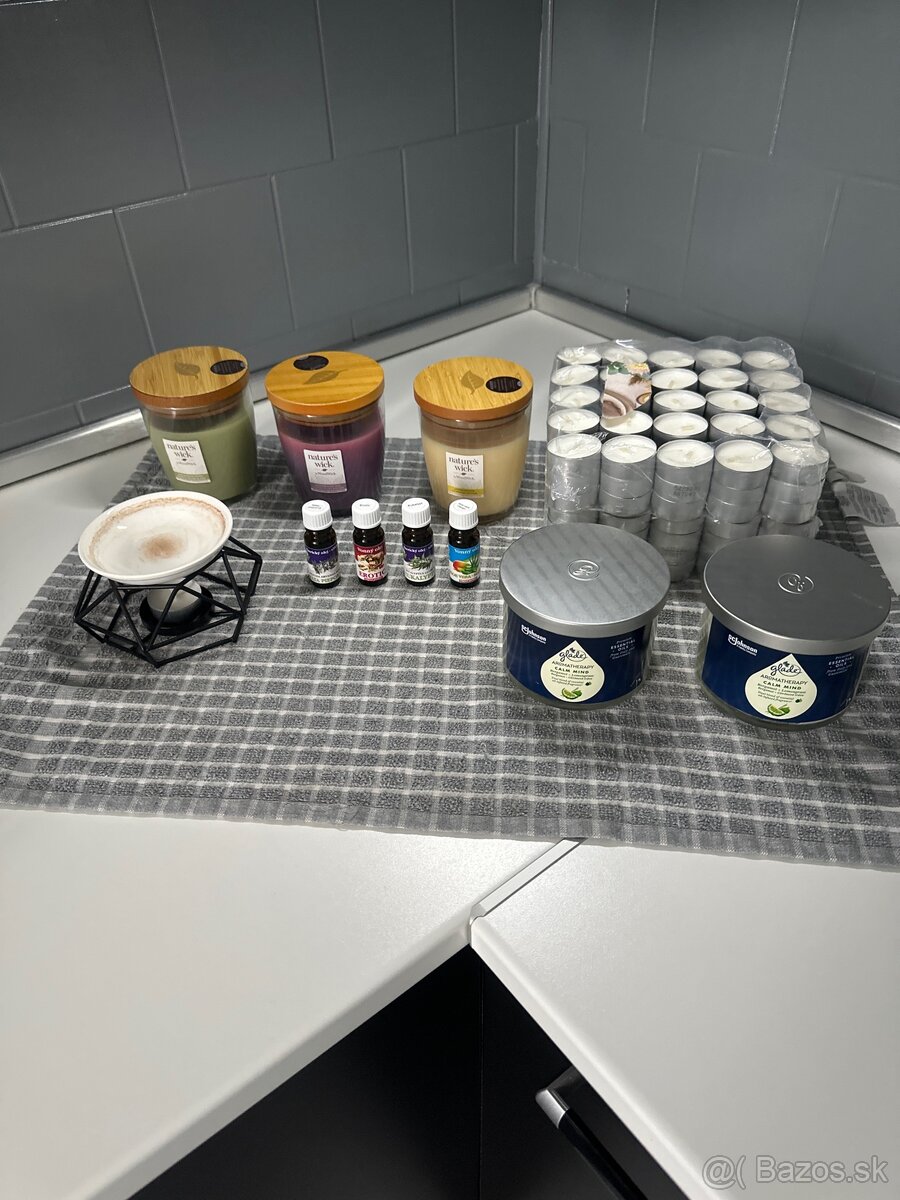 Vonné sviečky lampa svietnik aromatherapy set