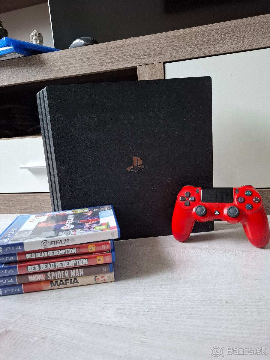 PS4 PRO 1TB + dualshock + hry