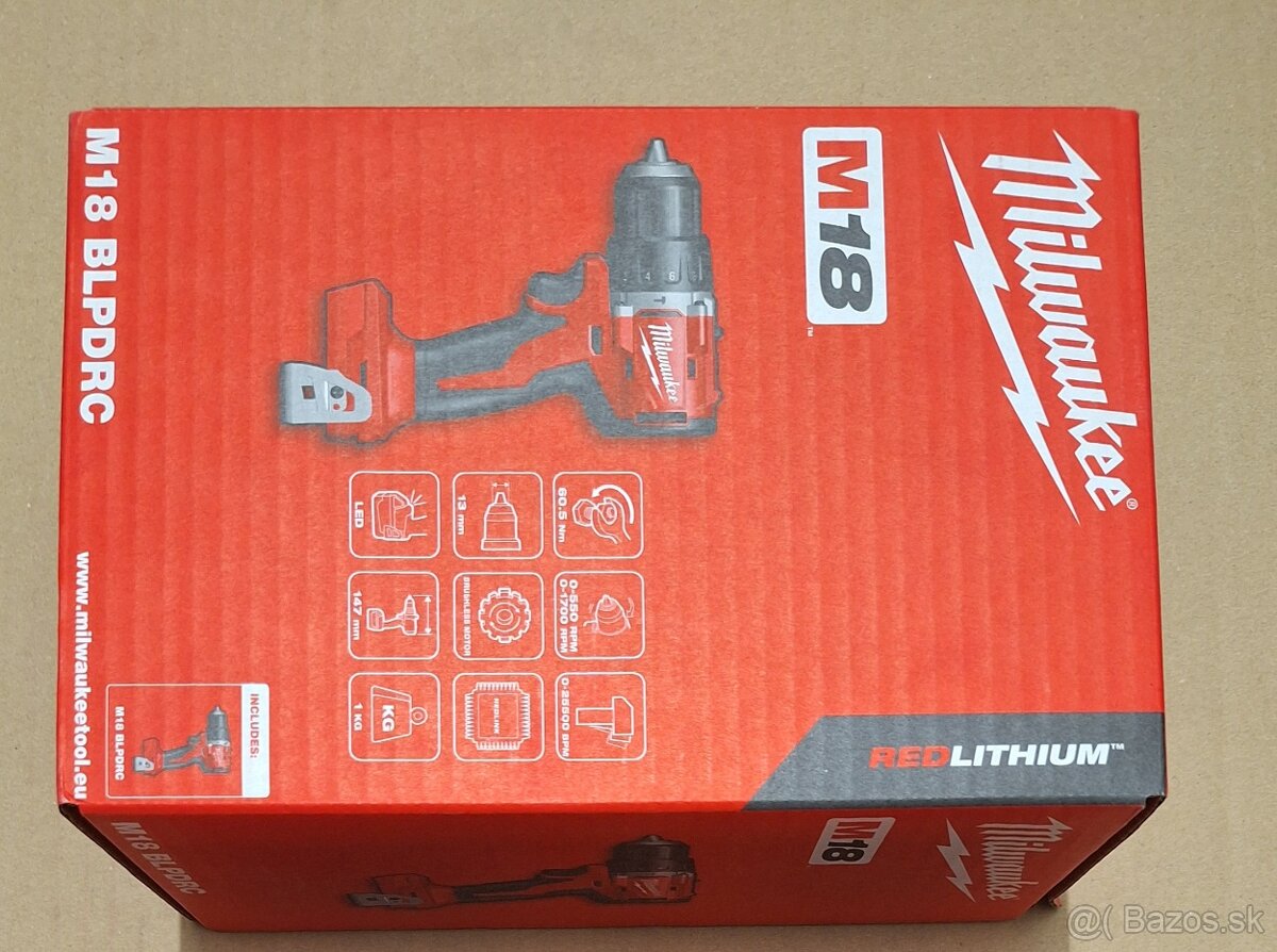 AKU priklepovy skrutkovac Milwaukee M18BLPDRC