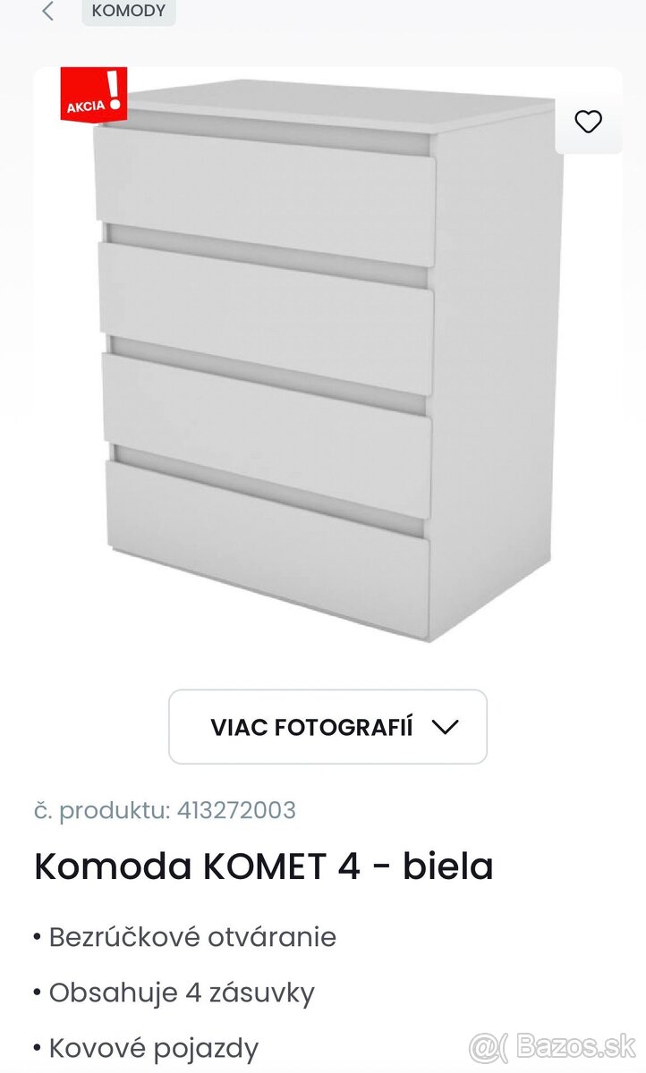 Komoda (nerozbalená, nepoužitá) Trenčín