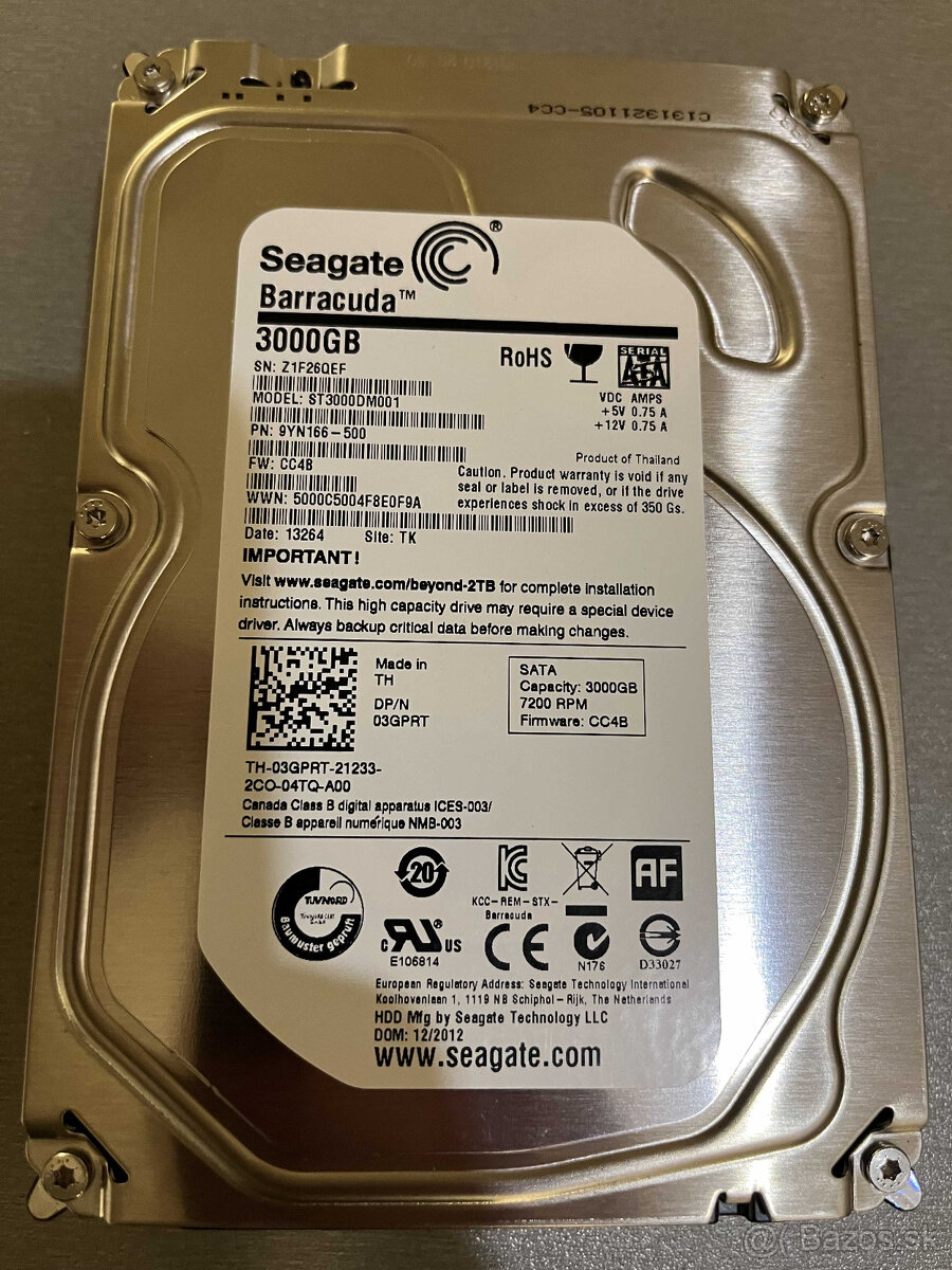 3,5” HDD Seagate Barracuda 3TB disk