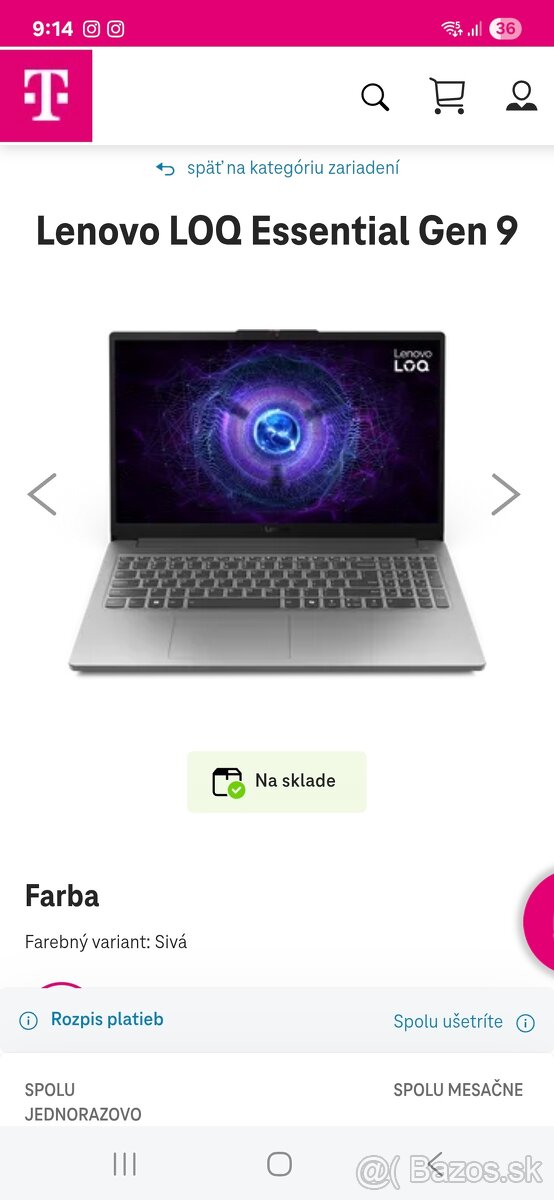 Nový Lenovo LOQ Essential Gen 9