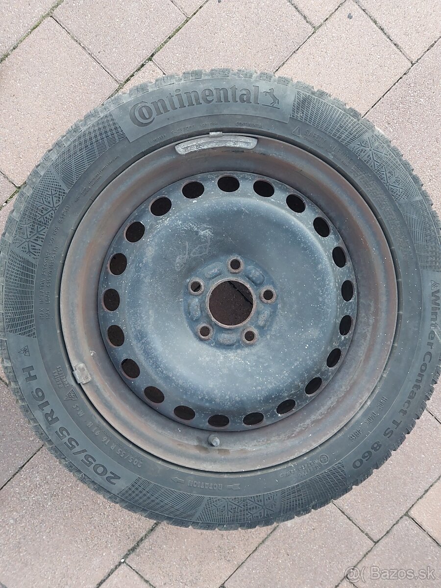 Disky 5x108 16" (FORD) + Zimné pneu 205/55 R16