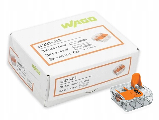 WAGO rýchlospojka 221-413 50ks pre 3 vodiče