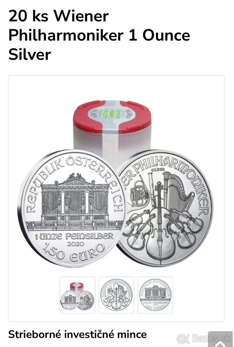 Investičné striebro, strieborné mince