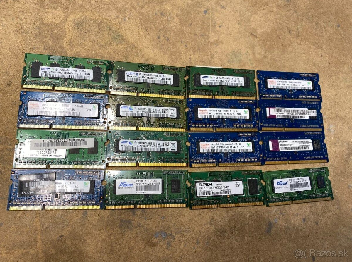 Predám ram pamäte do notebookov SODIMM DDR3 s kapacitou 1GB