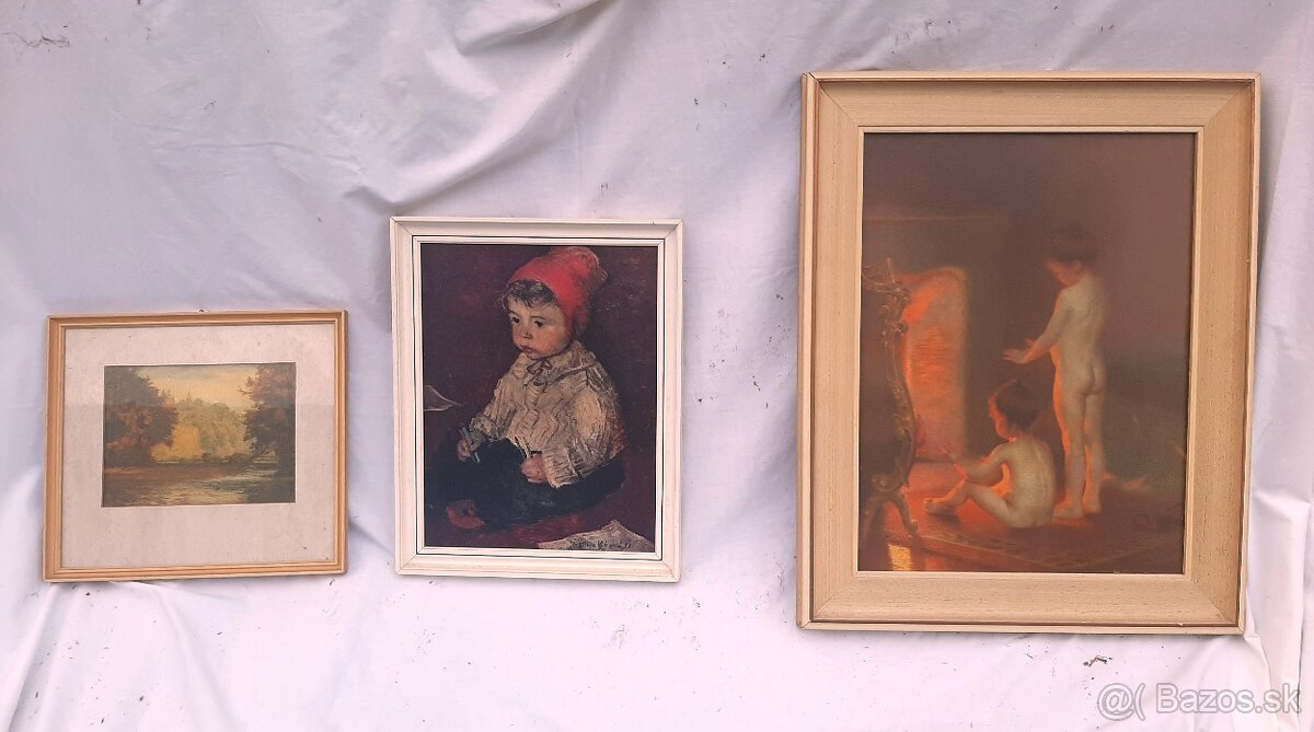 3x starožitný obraz