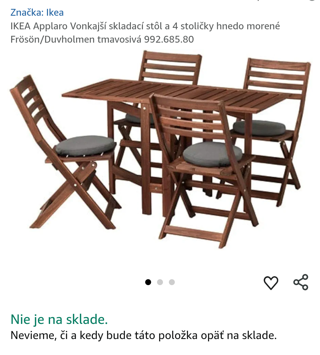 Ikea Äpplarö zostava stôl plus 6 stoličiek plus podsedaky