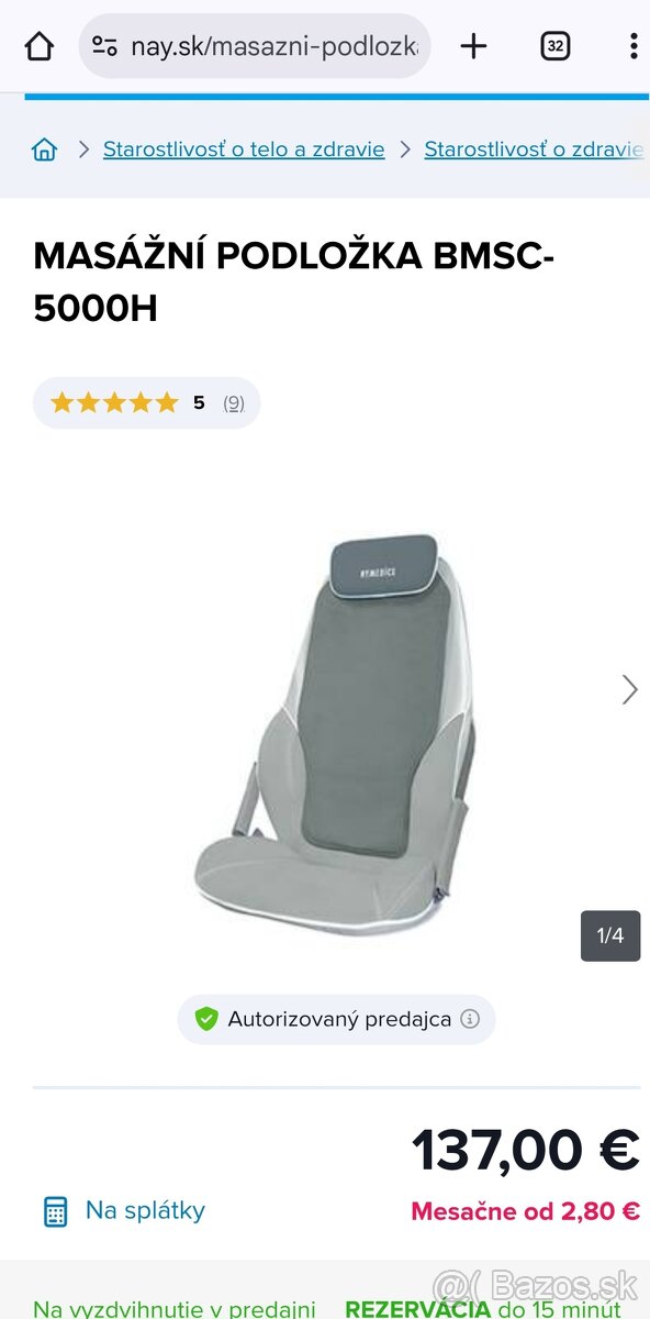 Masážna podložka Homedics BMSC-5000H