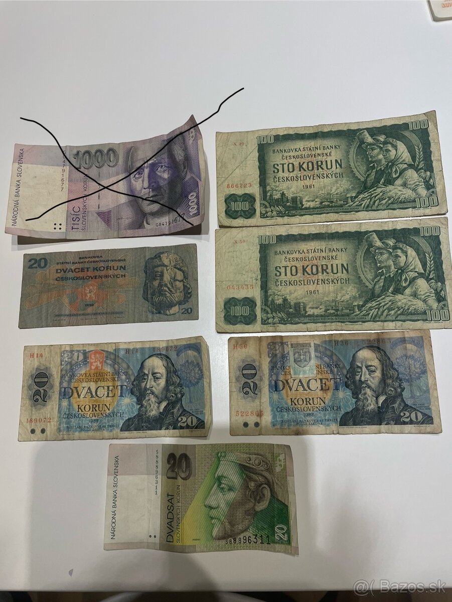Slovenské a Československé bankovky