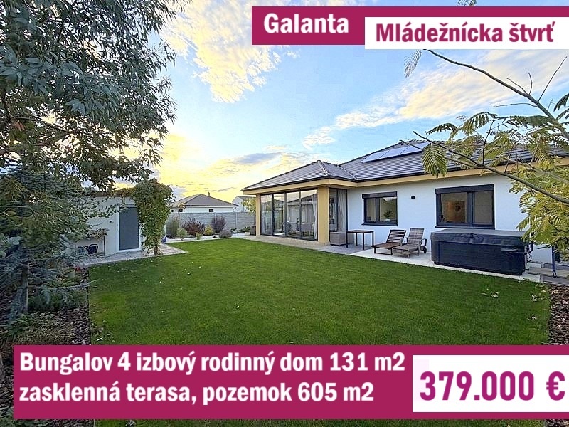 Krásna novostavba 4 izbový rodinný dom 131 m2, pozemok 605m2