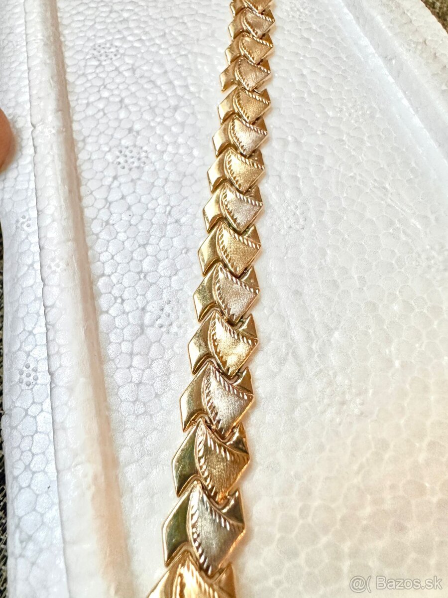 široký dámsky zlatý náramok 14kt zlato